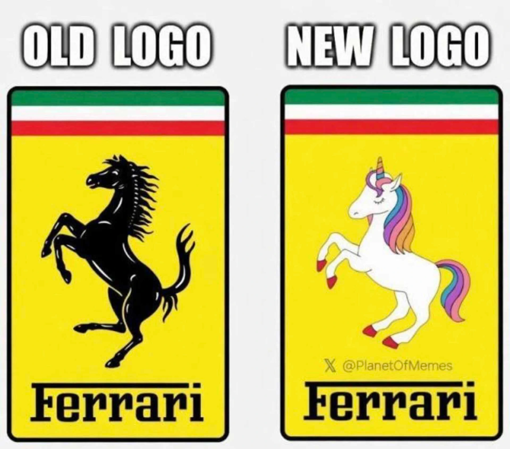 meme logo ferrari fluo