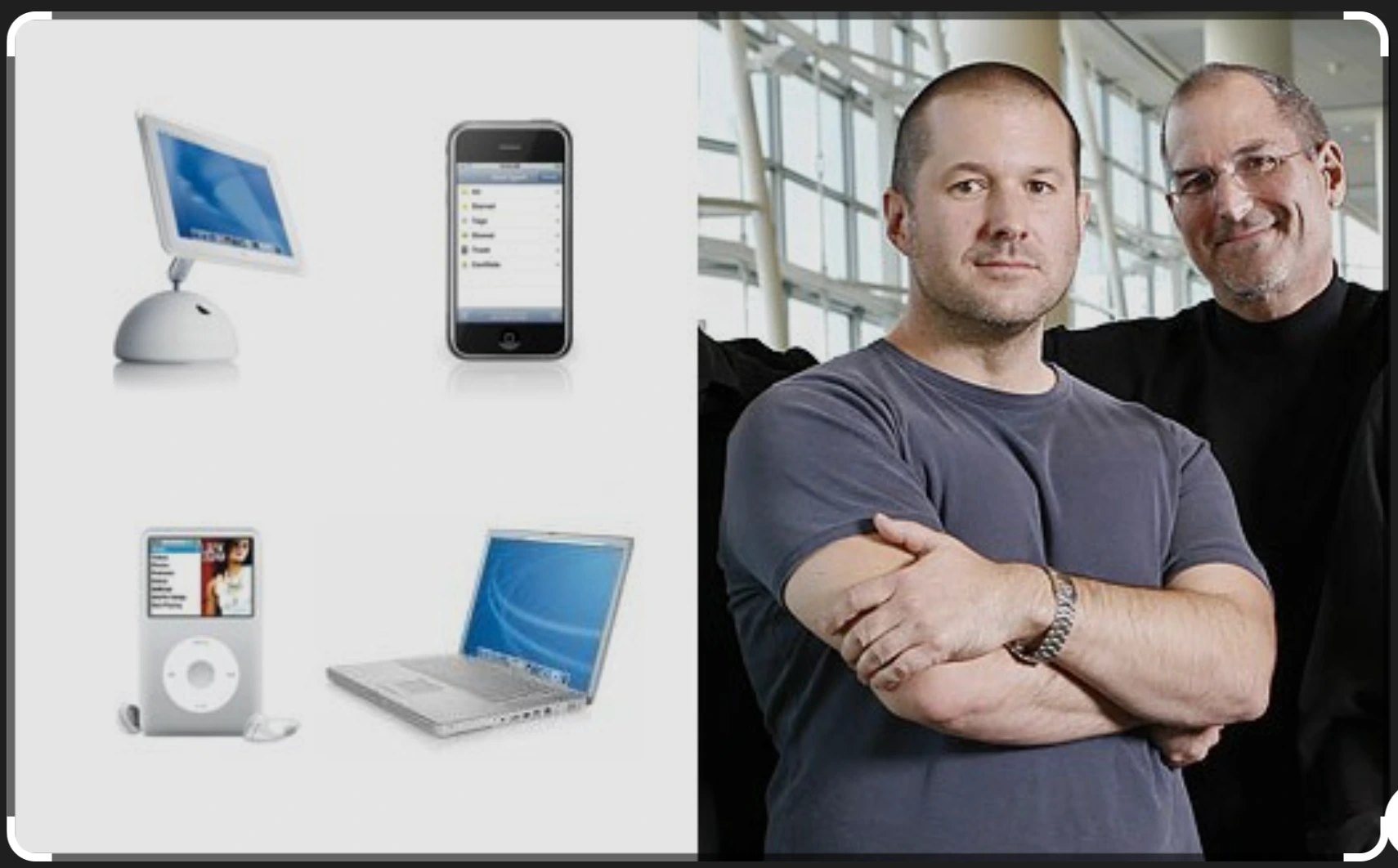 jon ive e stive jobs con apple prodotti